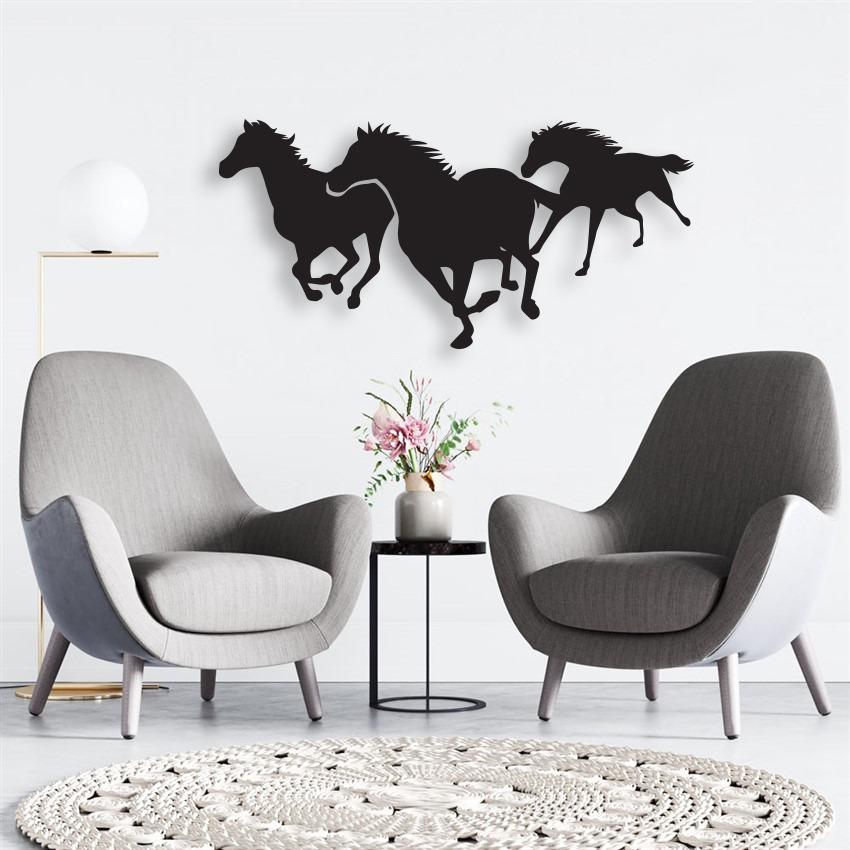 Wall Art Running Horses Wooden Home Decor D29