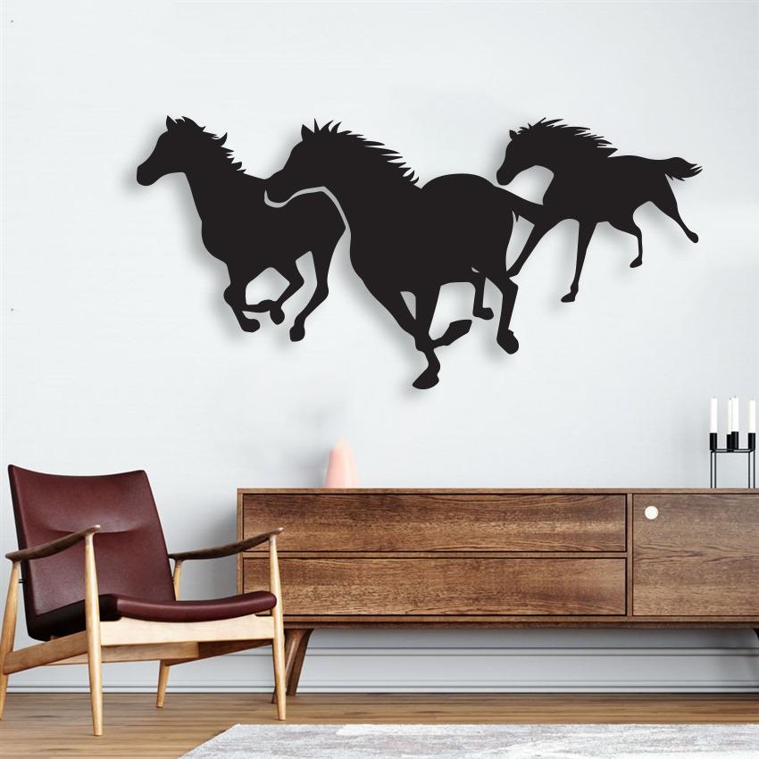 Wall Art Running Horses Wooden Home Decor D29