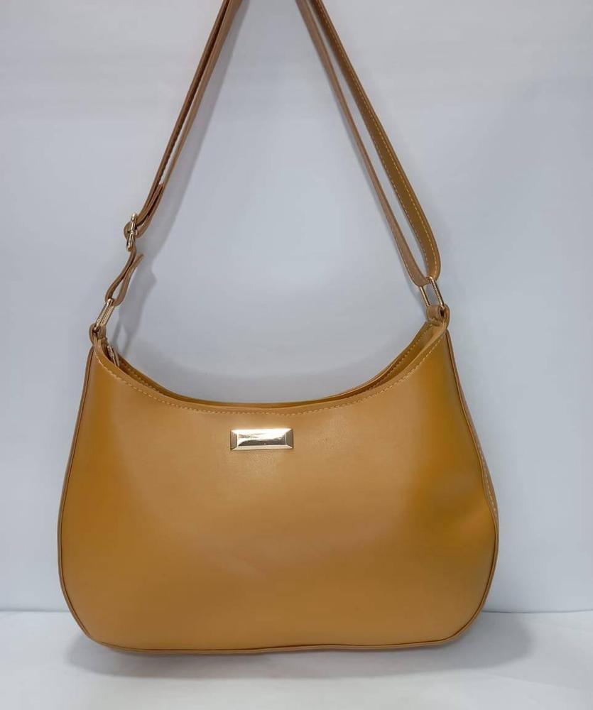 Women's PU Leather Plain Top Handle Shoulder Bag