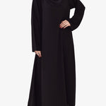 Black Arabis Plain Designed Abaya