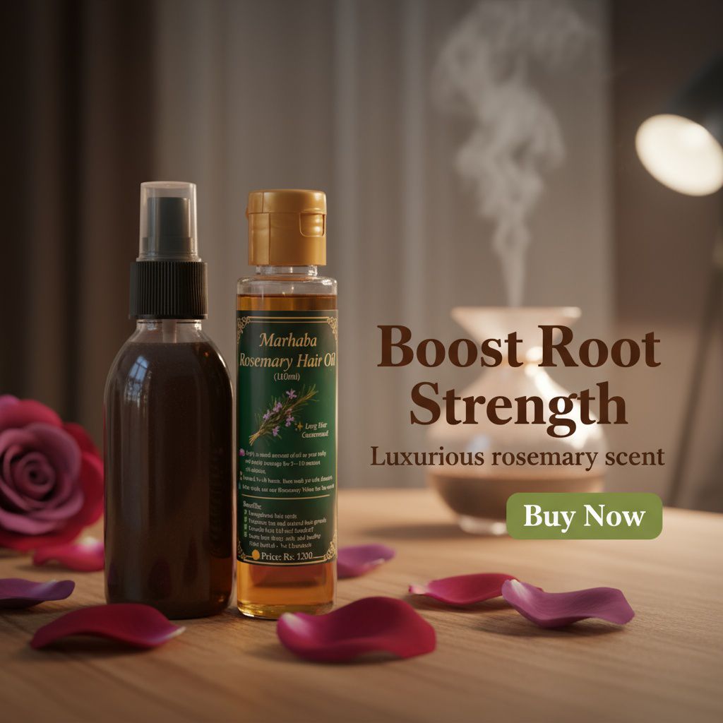 Marhaba Rosemary Oil & Spray Pack – Natural Hair Revitalizing Treatment (Set of 2)